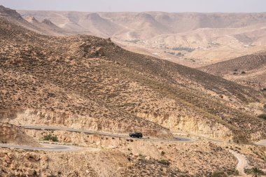 Tunus 'un güney bölgesindeki Dahar manzarası 