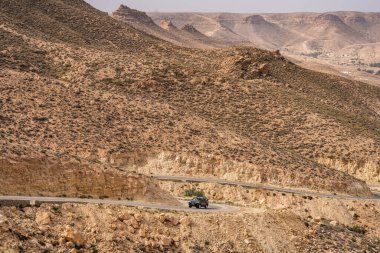 Tunus 'un güney bölgesindeki Dahar manzarası 