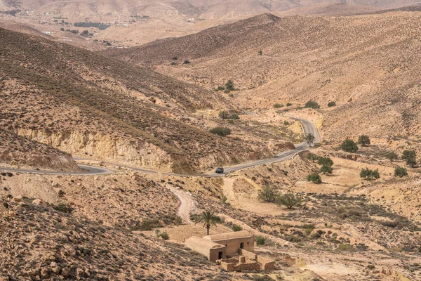 Tunus 'un güney bölgesindeki Dahar manzarası 