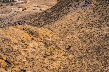 Tunus 'un güney bölgesindeki Dahar manzarası 
