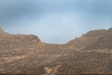Tunus 'un güney bölgesindeki Dahar manzarası 