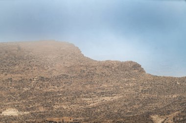 Tunus 'un güney bölgesindeki Dahar manzarası 