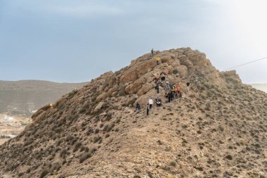 Tunus 'un güney bölgesindeki Dahar manzarası 
