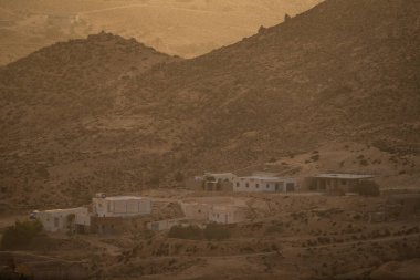 Tunus 'un güney bölgesindeki Dahar manzarası 