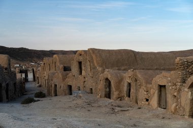 Tunus 'un güney bölgesindeki Dahar manzarası 