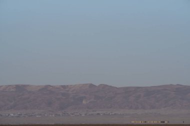 Chott Jerid 'in güney Tunus' taki endorheik tuz gölü manzarası. - Tozeur Valiliği - Tunus 