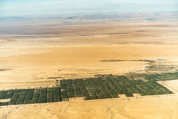 Letecký Pohled Poušť Tozeur Jeho Palmový Háj Západní Tunisko Tunisko — Stock fotografie