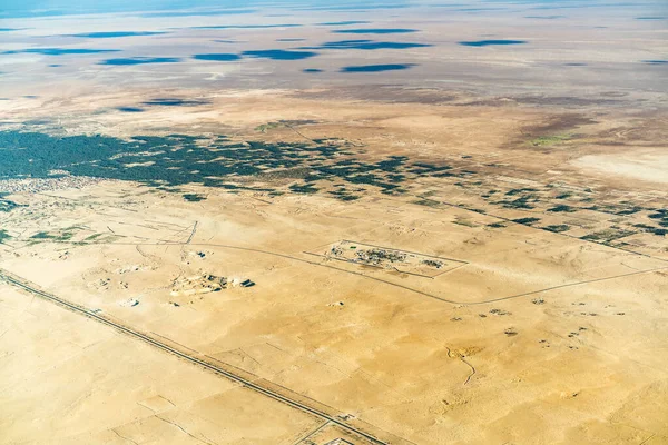 Aerial View Desert Tozeur Its Palm Grove Western Tunisia Tunisia — 스톡 사진