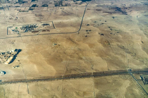 Αεροφωτογραφία Της Ερήμου Του Tozeur Και Του Φοινικόδασους Της Δυτική — Φωτογραφία Αρχείου
