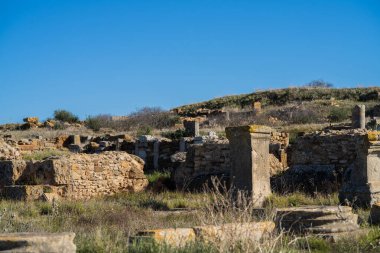 Kuzey Tunus 'ta Thuburbo Majus büyük Roma bölgesi