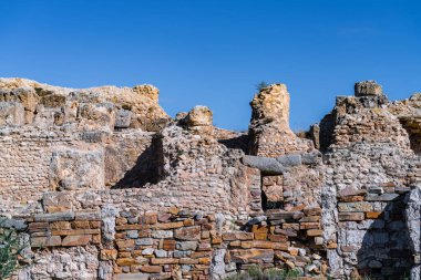 Kuzey Tunus 'ta Thuburbo Majus büyük Roma bölgesi