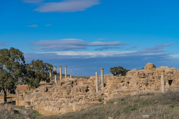 Kuzey Tunus 'ta Thuburbo Majus büyük Roma bölgesi