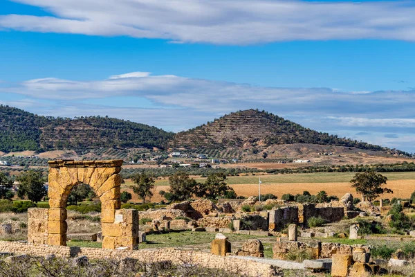 Kuzey Tunus 'ta Thuburbo Majus büyük Roma bölgesi
