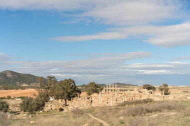 Kuzey Tunus 'ta Thuburbo Majus büyük Roma bölgesi