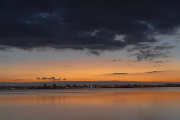 Sunset Tunis Lake Tunisia — Stock Photo, Image