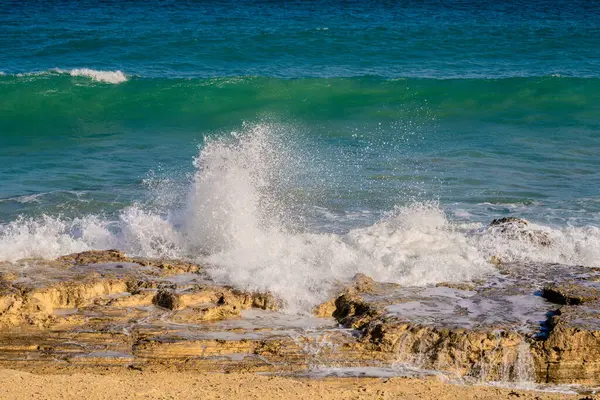 Ondas Poderosas Mar Hergla Tunísia — Fotografia de Stock