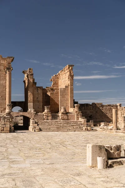 Ruiny Starożytnego Miasta Sufetula Nowoczesna Sbeitla Tunezja — Zdjęcie stockowe