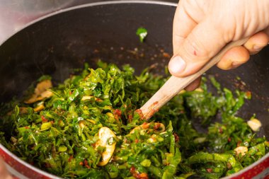 various traditional Tunisian dish with various ingredients of the country.
