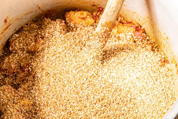 various traditional Tunisian dish with various ingredients of the country.