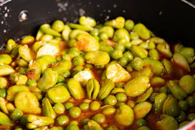 various traditional Tunisian dish with various ingredients of the country.