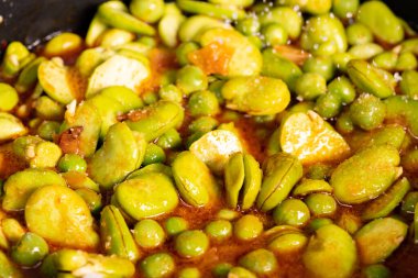 various traditional Tunisian dish with various ingredients of the country.