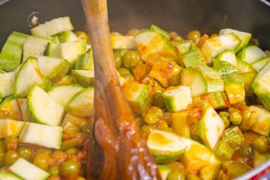 various traditional Tunisian dish with various ingredients of the country.