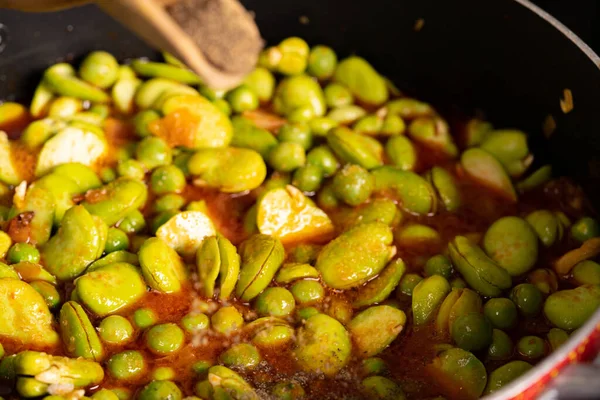 various traditional Tunisian dish with various ingredients of the country.