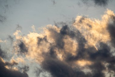 colorful fluffy clouds on blue sky in summer