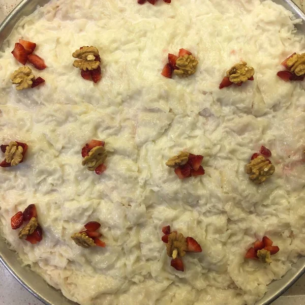 Close Walnut Gullac Dessert Middle Eastern Desserts Turkish Traditional Ramadan — Stok Foto