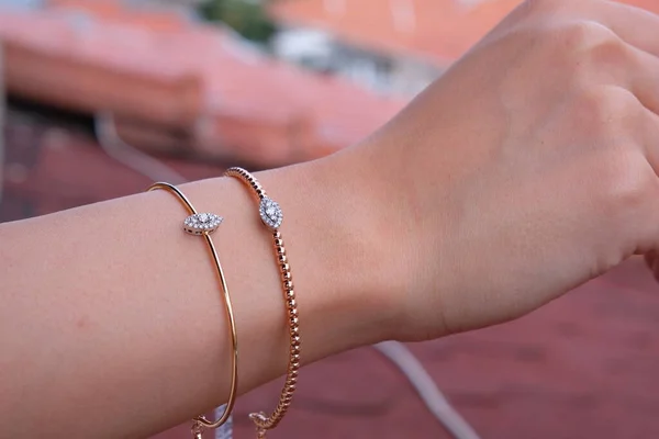 Diamond Bracelet Young Women — Stockfoto