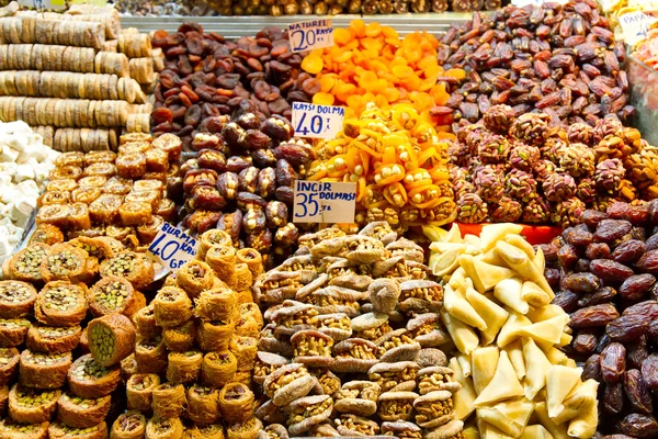 Mısır Çarşısı, istanbul Türk tatlılar — Stok fotoğraf