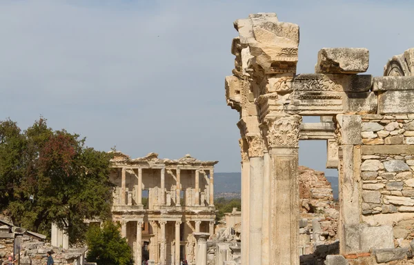 Temple of Hadrian and Library of Celsus in Ephesus, Turkey Stock Image
