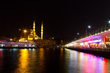 Galata Bridge and Eminonu District, Istanbul clipart