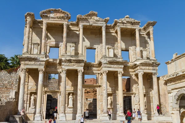 Bibliotek med celsus i Efesos, Turkiet — Stockfoto