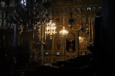 İSTANBUL, TURKEY - 21 Temmuz 2021: İstanbul Ataerkil Katedrali 'nin içinde