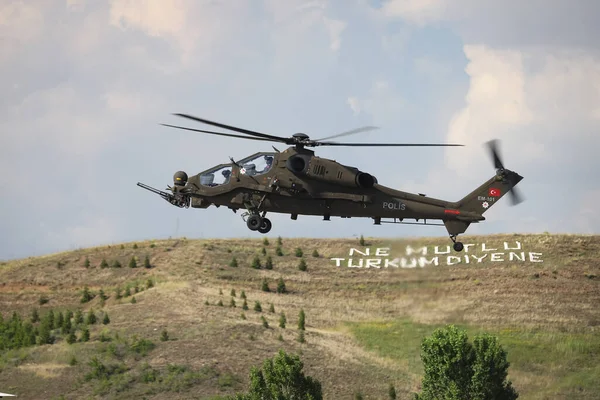 Ankara Turquie Juin 2021 Hélicoptère Atak 129 Police Turque — Photo