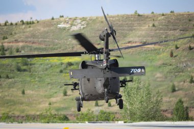 ANKARA, TURKEY - 26 Haziran 2021: Türk Polisi Sikorsky S-70 performans sergiliyor