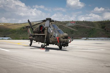 ANKARA, TURKEY - 26 Haziran 2021: Türk Polis Gücü Atak T-129 Helikopteri