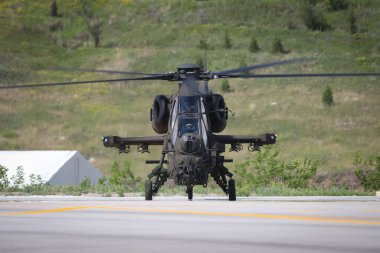 ANKARA, TURKEY - 26 Haziran 2021: Türk Polis Gücü Atak T-129 Helikopteri