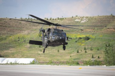 ANKARA, TURKEY - 26 Haziran 2021: Türk Polisi Sikorsky S-70 performans sergiliyor