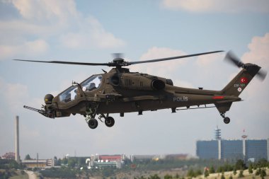 ANKARA, TURKEY - 26 Haziran 2021: Türk Polis Gücü Atak T-129 Helikopteri