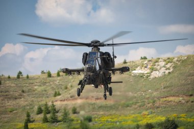 ANKARA, TURKEY - 26 Haziran 2021: Türk Polis Gücü Atak T-129 Helikopteri