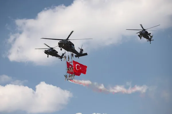 Ankara Turkey June 2021 Turkish Police Force Helicopters Performed — 스톡 사진