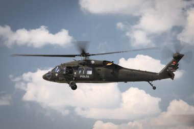 ANKARA, TURKEY - 26 Haziran 2021: Türk Polisi Sikorsky S-70 performans sergiliyor