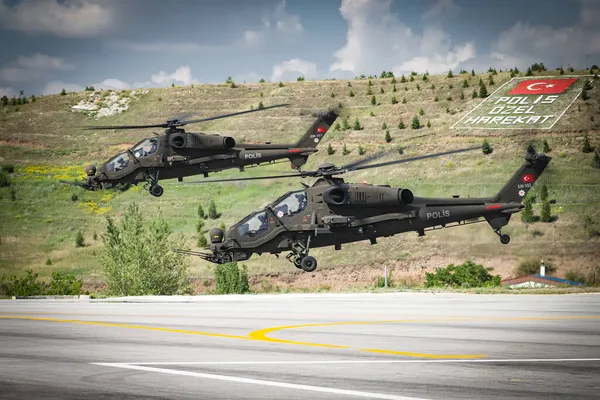 Ankara Turkey June 2021 Turkish Police Force Atak 129 Helicopter — 스톡 사진