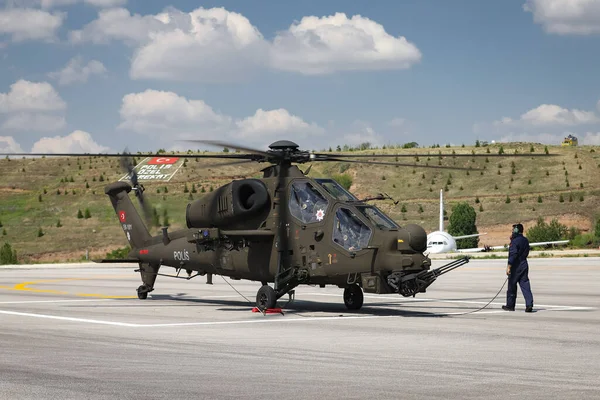Ankara Turkey June 2021 Turkish Police Force Atak 129 Helicopter — 스톡 사진