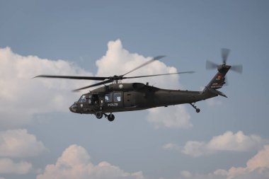 ANKARA, TURKEY - 26 Haziran 2021: Türk Polisi Sikorsky S-70 performans sergiliyor