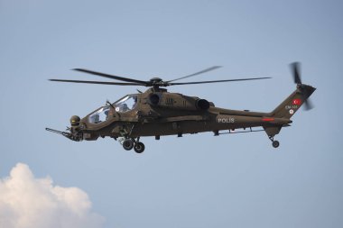 ANKARA, TURKEY - 26 Haziran 2021: Türk Polis Gücü Atak T-129 Helikopteri