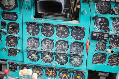 KIEV, UKRAINE - AĞUSTOS 01, 2021: Aeroflot Ilyushin IL-62 Oleg Antonov Devlet Havacılık Müzesinde sergilendi