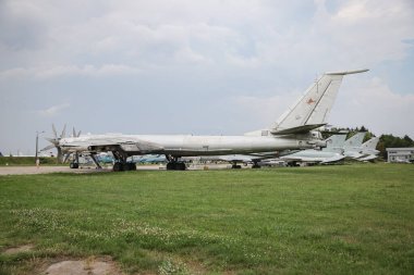 KIEV, UKRAINE - Ukrayna Hava Kuvvetleri Tupolev Tu-142MZ Oleg Antonov Devlet Havacılık Müzesi 'nde sergilendi